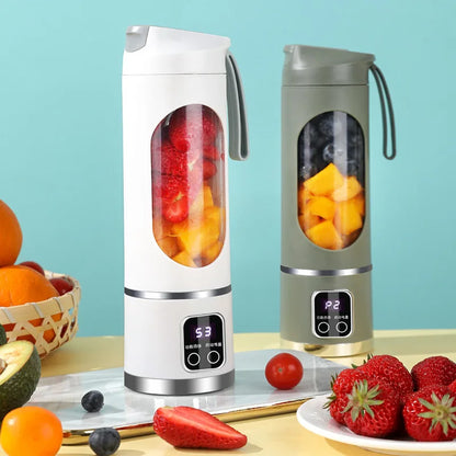 Mélangeur domestique Portable, presse-agrumes électrique concassé, avec 3 vitesses, grande capacité de 450ML, tasse de jus à affichage numérique
