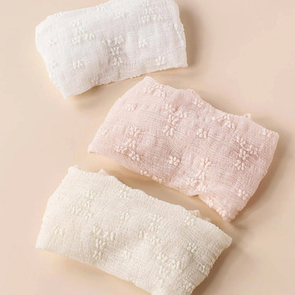 Bandeau en maille respirante et douce pour bébé, 3 pièces, avec nœud Double couche, haute élasticité, couvre-chef adapté aux nourrissons et aux jeunes enfants