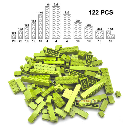 122 pièces figurines épaisses briques 12 tailles bricolage blocs de construction éducatif taille créative Compatible avec 3001 jouets en plastique pour les enfants