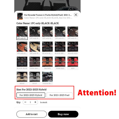 Tapis de sol de voiture personnalisé, couverture de tapis automobile, accessoires d'intérieur, pour Hyundai Tucson L (Turbo hybride/carburant) 2021 2022 2023 2024