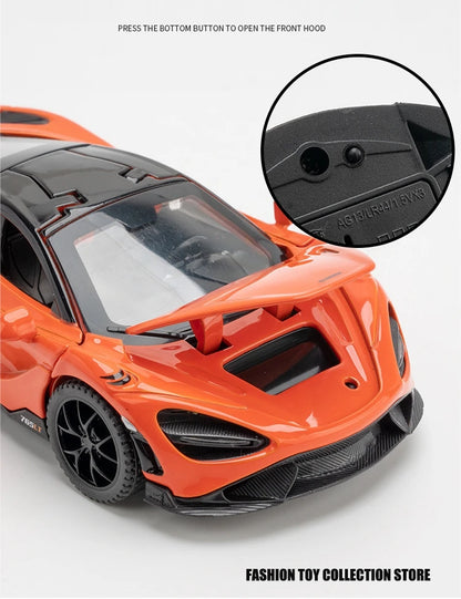 1: 32 Malaren 765TL rapide et furieux 7 modèle de voiture en alliage moulé sous pression jouet avec son et lumière véhicules décoration jouets pour enfants cadeau