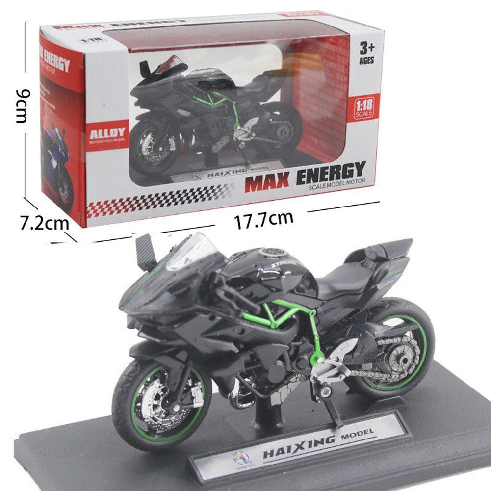 Collection de véhicules tout-terrain en plastique pour enfants, jouet modèle de bureau, moto moulée sous pression, simulation portable, décoration de voiture, maison, 1:18