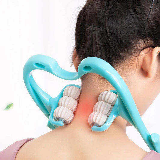 Masseur Cervical manuel à Six roues pour le cou, le dos et la taille, soulagement de la Tension musculaire et Relaxation, outil thérapeutique roulant