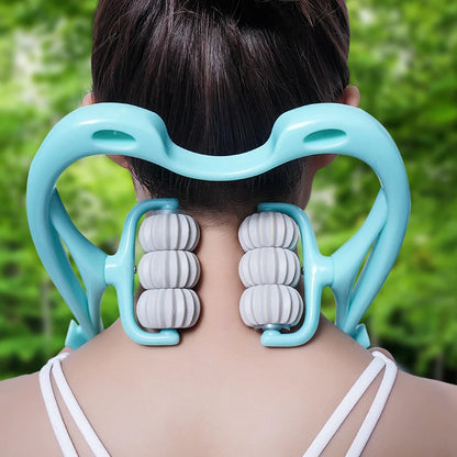 Masseur Cervical manuel à Six roues pour le cou, le dos et la taille, soulagement de la Tension musculaire et Relaxation, outil thérapeutique roulant