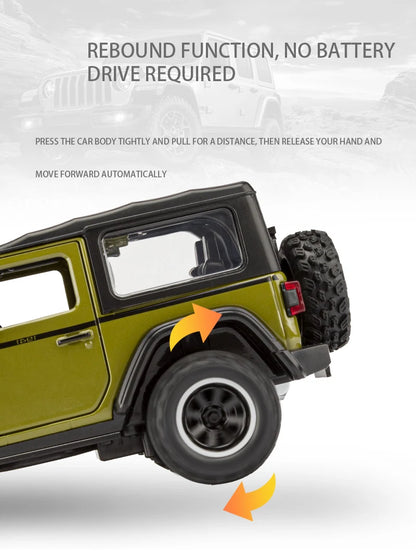 Tout-terrain 7 portes pour modèle de voiture jouet Wrangler moulé sous pression, véhicule en alliage métallique à l'échelle 1/32 pour enfants garçons filles adultes, portes ouvertes, légères