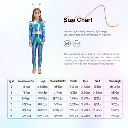 Costume de Cosplay Alien pour filles et garçons, combinaison d'astronaute à manches longues avec cerceau pour cheveux, pour fête de carnaval d'halloween