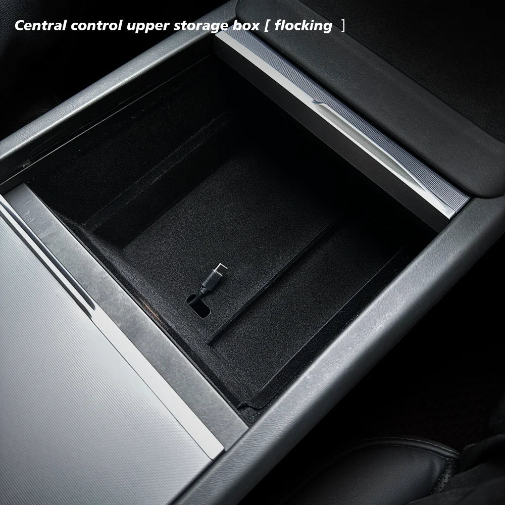 Boîte de rangement pour Console centrale Tesla, nouveau modèle Y 2025, lancement Juniper modèle 3 Highland 2024, boîte d'accoudoir, coussinet supérieur et inférieur en Silicone