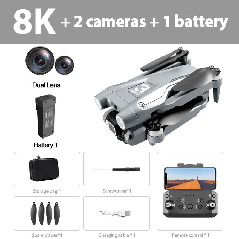 Xiaomi-Drone ATA JIA Z908 Pro /MAX 8K ESC 4K, professionnel, localisation de flux optique, évitement d'obstacles à 3 côtés, jouets quadricoptères