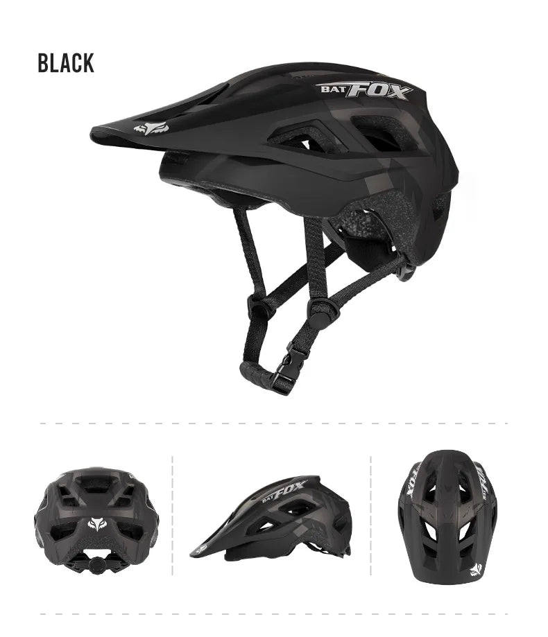 BATFOX-Casque de vélo pour homme, casque de vélo, casque de vélo de montagne, casque de vélo VTT, casquettes de vélo