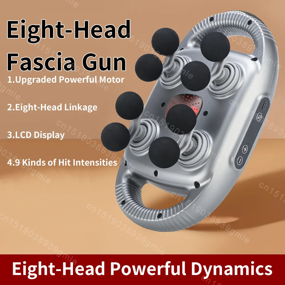 Pistolet de Massage électrique à 12/8 têtes, Relaxation musculaire, Massage du dos à haute fréquence, pistolet de Massage des tissus profonds