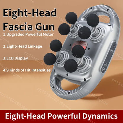 Pistolet de Massage électrique à 12/8 têtes, Relaxation musculaire, Massage du dos à haute fréquence, pistolet de Massage des tissus profonds