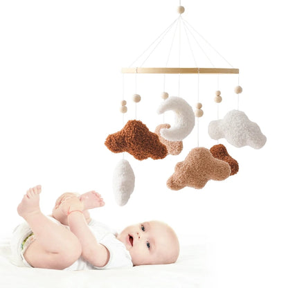 Berceau de bébé lit Mobile cloche hochet jouets en bois Crochet étoiles pendentif lit cloche jouets nouveau-né confort berceau support suspendus jouets cadeaux