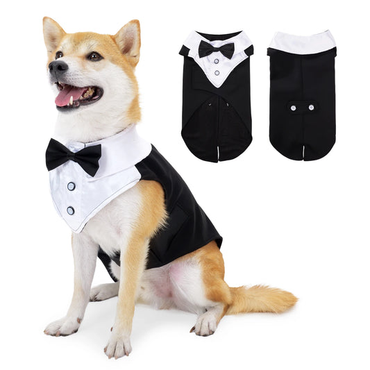 Costume de smoking pour chien, chemise à nœud papillon de mariage pour chien Prince, tenue de mariage formelle pour chiens de grande et moyenne taille, Golden Retriever Samo