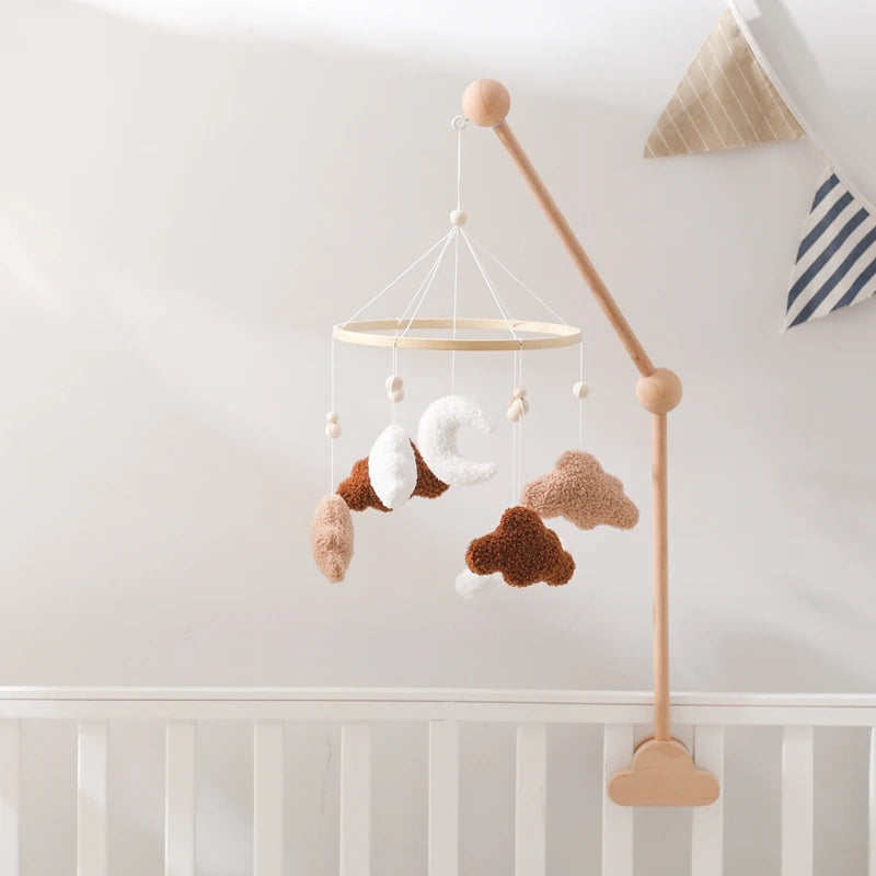 Berceau de bébé lit Mobile cloche hochet jouets en bois Crochet étoiles pendentif lit cloche jouets nouveau-né confort berceau support suspendus jouets cadeaux