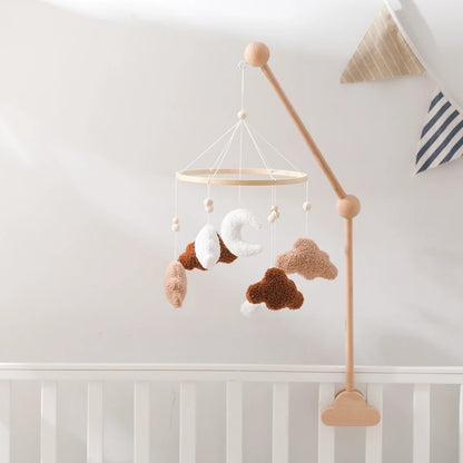Berceau de bébé lit Mobile cloche hochet jouets en bois Crochet étoiles pendentif lit cloche jouets nouveau-né confort berceau support suspendus jouets cadeaux