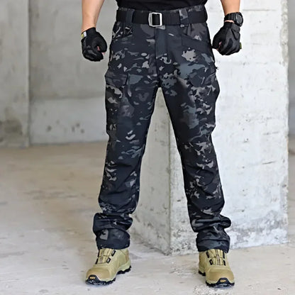 Combinaison camouflage épaisse pour hommes, ensemble d'entraînement tactique imperméable, veste à capuche multi-poches, pantalon polaire, chasse en plein air, 2 pièces, hiver