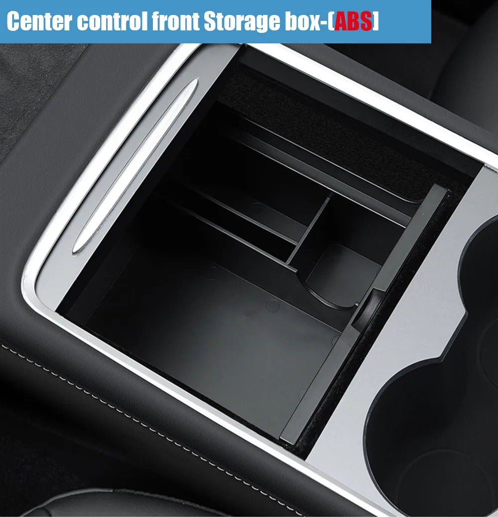 Accoudoir central caché, boîte de rangement, support de verre, organisateur de Console, accessoires pour Tesla modèle 3 Highland 2025 modèle Y 2021 – 2025