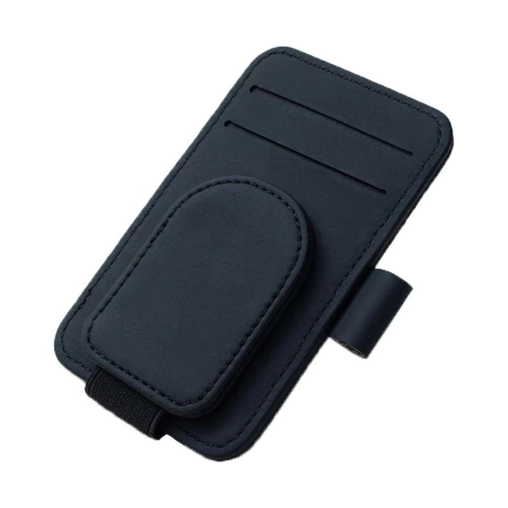 Porte-lunettes de soleil de voiture, Clip de lunettes pour pare-soleil, cintre de lunettes en cuir multifonction, Clip de carte de billet Portable, accessoires de voiture