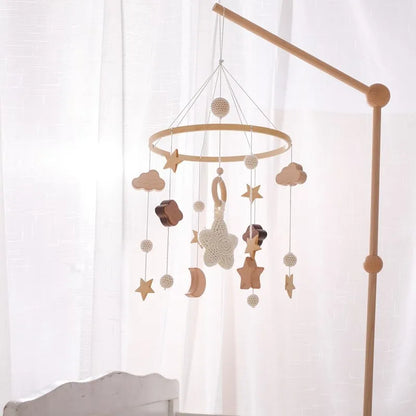 Berceau de bébé lit Mobile cloche hochet jouets en bois Crochet étoiles pendentif lit cloche jouets nouveau-né confort berceau support suspendus jouets cadeaux