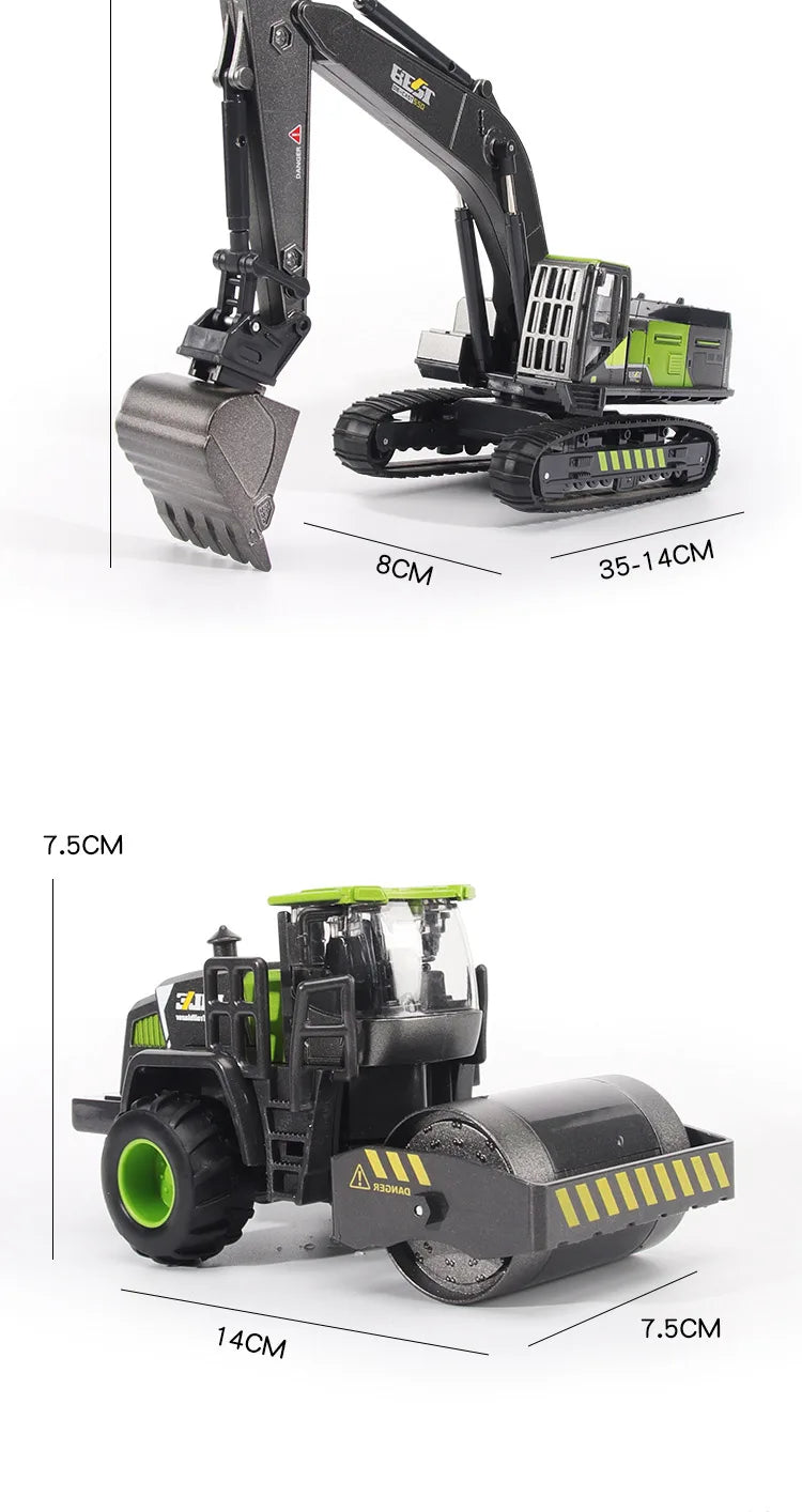 1/50 modèle voiture Bulldozer camion pelle grue chariot élévateur Construction ingénierie véhicule jouets pour garçons enfants jouets éducatifs