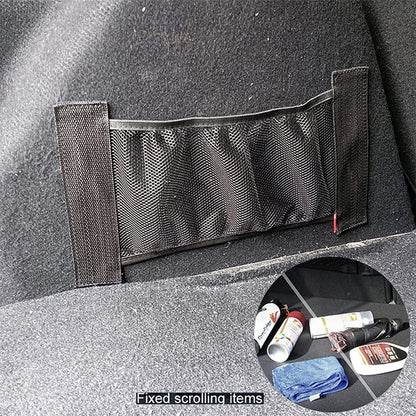 Filet de rangement pour coffre arrière de voiture, maille élastique, sangles fixes, organisateur intérieur de voiture, filet de rangement pour extincteur, sac de fixation arrière de siège, accessoire de voiture