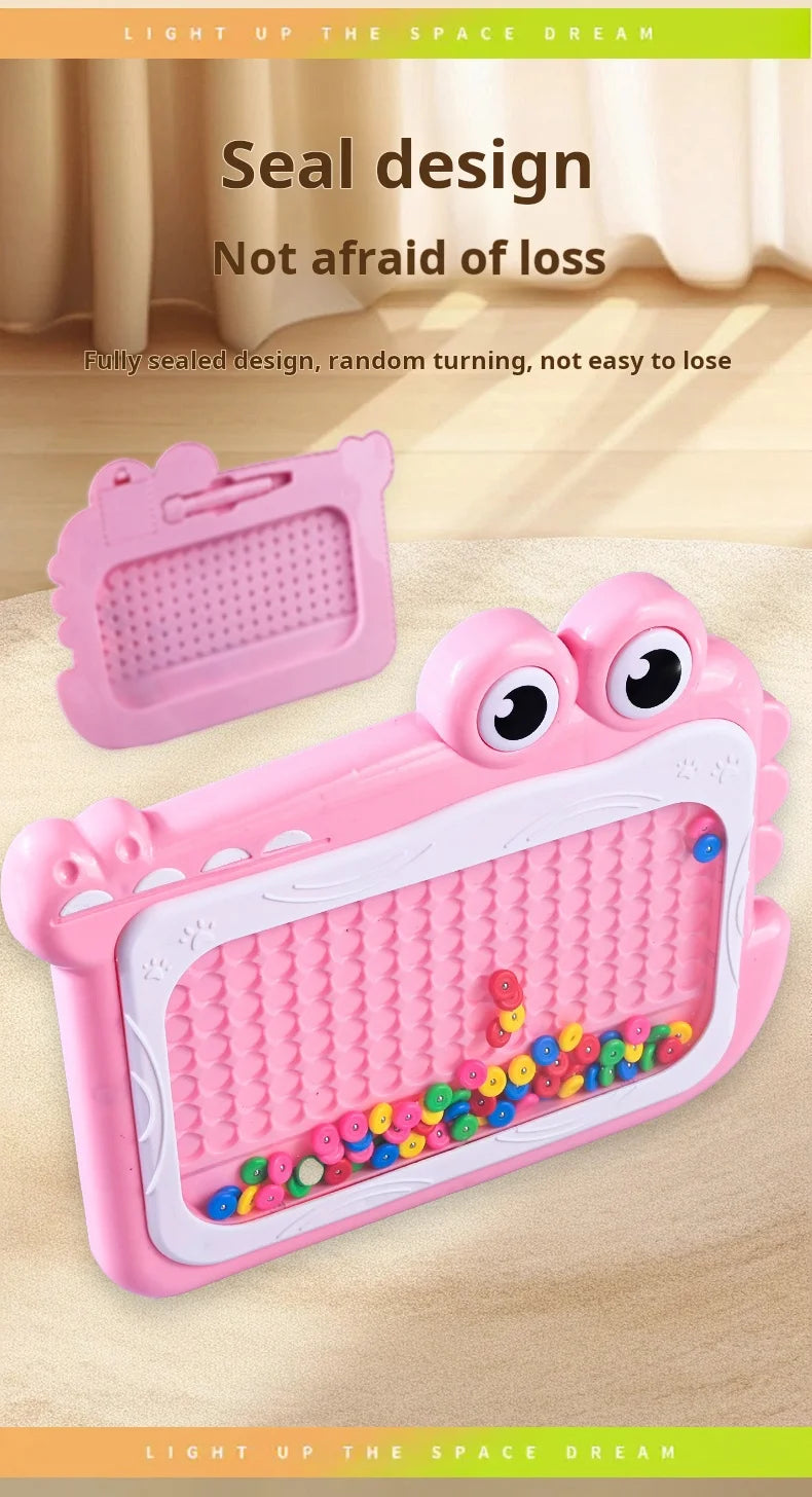 Planche à gribouiller en perles magnétiques pour enfants de 3 à 8 ans, avec stylo Puzzle, jouets de dessin, jeu de Montessori, cadeau éducatif, nouvelle collection