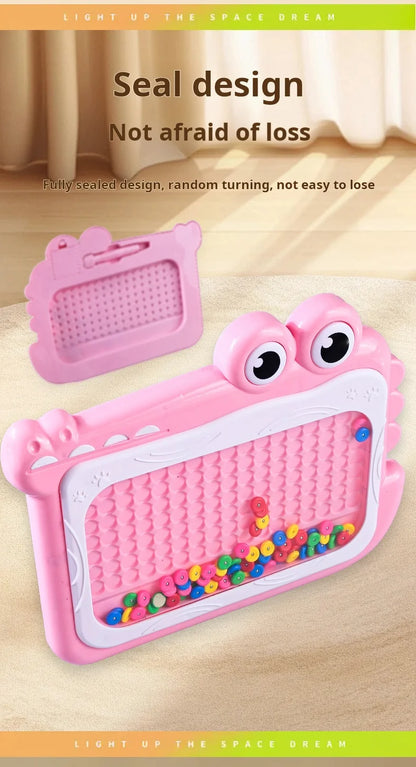 Planche à gribouiller en perles magnétiques pour enfants de 3 à 8 ans, avec stylo Puzzle, jouets de dessin, jeu de Montessori, cadeau éducatif, nouvelle collection