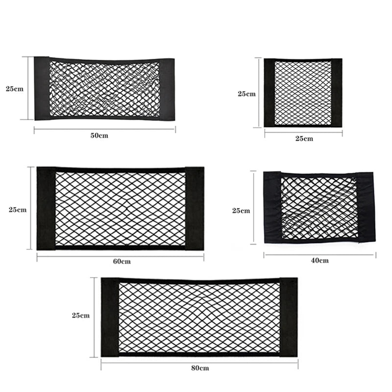 Filet de Rangement artificiel astique pour Siège Arrière de Voiture, Poche en Maille, Autocollant Magique, Sac Portable Universel, Accessoires