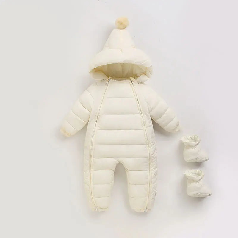 OLEKID automne hiver nouveau-né bébé barboteuse à capuche Plus velours enfant en bas âge garçon combinaison nouveau-né Snowsuit infantile bébé fille salopette