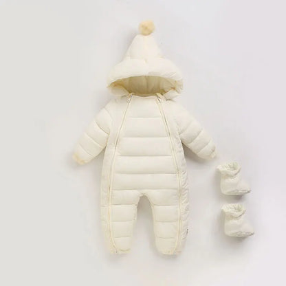 OLEKID automne hiver nouveau-né bébé barboteuse à capuche Plus velours enfant en bas âge garçon combinaison nouveau-né Snowsuit infantile bébé fille salopette
