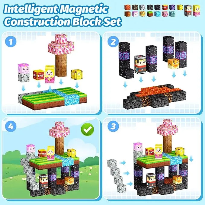 Décennie s de Construction Magnétiques pour Garçon et Fille, Ensemble de Cube Magnétique, Modèle de Bricolage, Jouet Sensoriel STEM, pour Enfant de 3 Ans et +