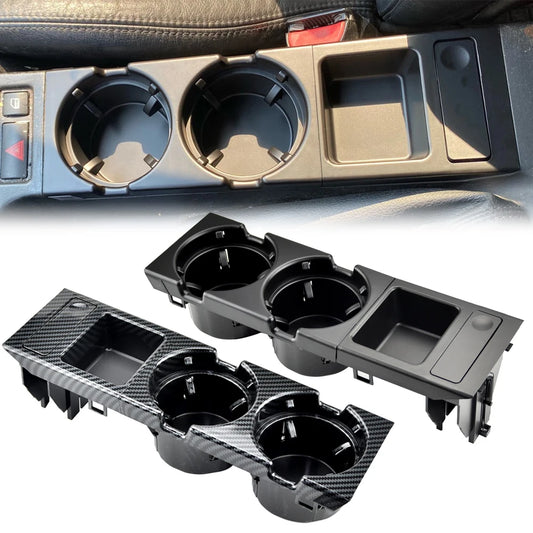 Nouveau Double trou style de voiture Console centrale avant boîte de rangement pièce de monnaie + porte-gobelet pour BMW E46 série 1999-2006 51168217953