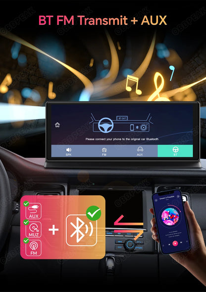 Caméra de tableau de bord sans fil pour voiture, K2 Pro, DVR 4K, Carplay, Android Auto, écran AI, enregistreur vidéo Len pour touristes, navigation GPS, tableau Prada, 11.3 pouces