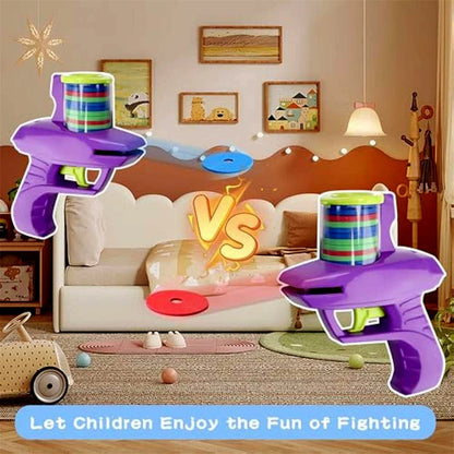 Pistolet à disque en mousse pour enfants, jeu de plein air, jouet, disque volant, lanceur de tir, Double jouet interactif Parent-enfant