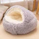 Lit pour animaux de compagnie 2 en 1 en peluche douce 50CM avec housse lit rond pour chat matelas pour chiot chaud chat chien nid de couchage grotte pour petits chiens tapis