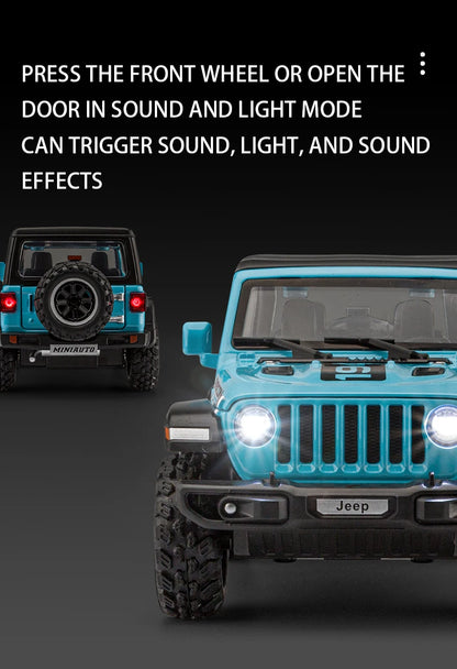Tout-terrain 7 portes pour modèle de voiture jouet Wrangler moulé sous pression, véhicule en alliage métallique à l'échelle 1/32 pour enfants garçons filles adultes, portes ouvertes, légères
