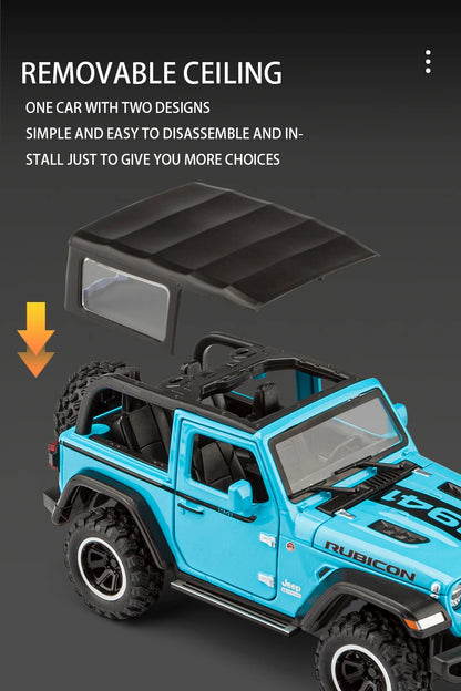 Tout-terrain 7 portes pour modèle de voiture jouet Wrangler moulé sous pression, véhicule en alliage métallique à l'échelle 1/32 pour enfants garçons filles adultes, portes ouvertes, légères