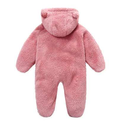 Barboteuse à capuche à manches longues pour nouveau-né garçon et fille, combinaison à fermeture éclair pour enfants, vêtements pour bébés, automne, hiver