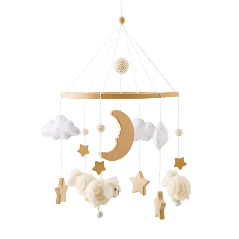 Berceau de bébé lit Mobile cloche hochet jouets en bois Crochet étoiles pendentif lit cloche jouets nouveau-né confort berceau support suspendus jouets cadeaux