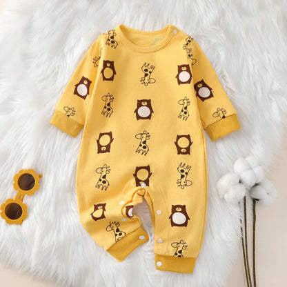 Barboteuse pour nouveau-né, 100% coton, pour fille et garçon de 0 à 18 mois, mignon, manches longues, vêtements doux pour nourrissons, nouvelle collection automne