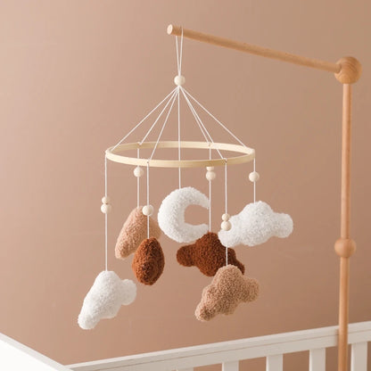 Berceau de bébé lit Mobile cloche hochet jouets en bois Crochet étoiles pendentif lit cloche jouets nouveau-né confort berceau support suspendus jouets cadeaux