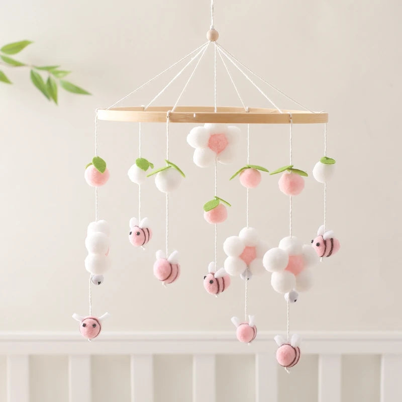 Berceau de bébé lit Mobile cloche hochet jouets en bois Crochet étoiles pendentif lit cloche jouets nouveau-né confort berceau support suspendus jouets cadeaux