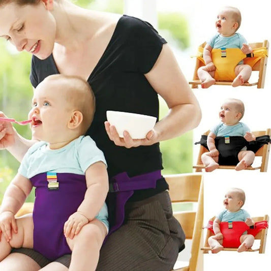 Chaise de salle à manger Portable pour bébé, ceinture fixe, lavable, sangle de siège haute, extérieur, alimentation pour nourrissons, housse de siège avec ceinture de sécurité
