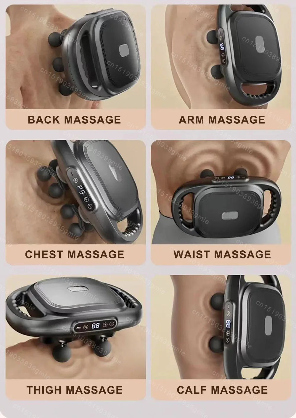 Pistolet de Massage électrique à 12/8 têtes, Relaxation musculaire, Massage du dos à haute fréquence, pistolet de Massage des tissus profonds