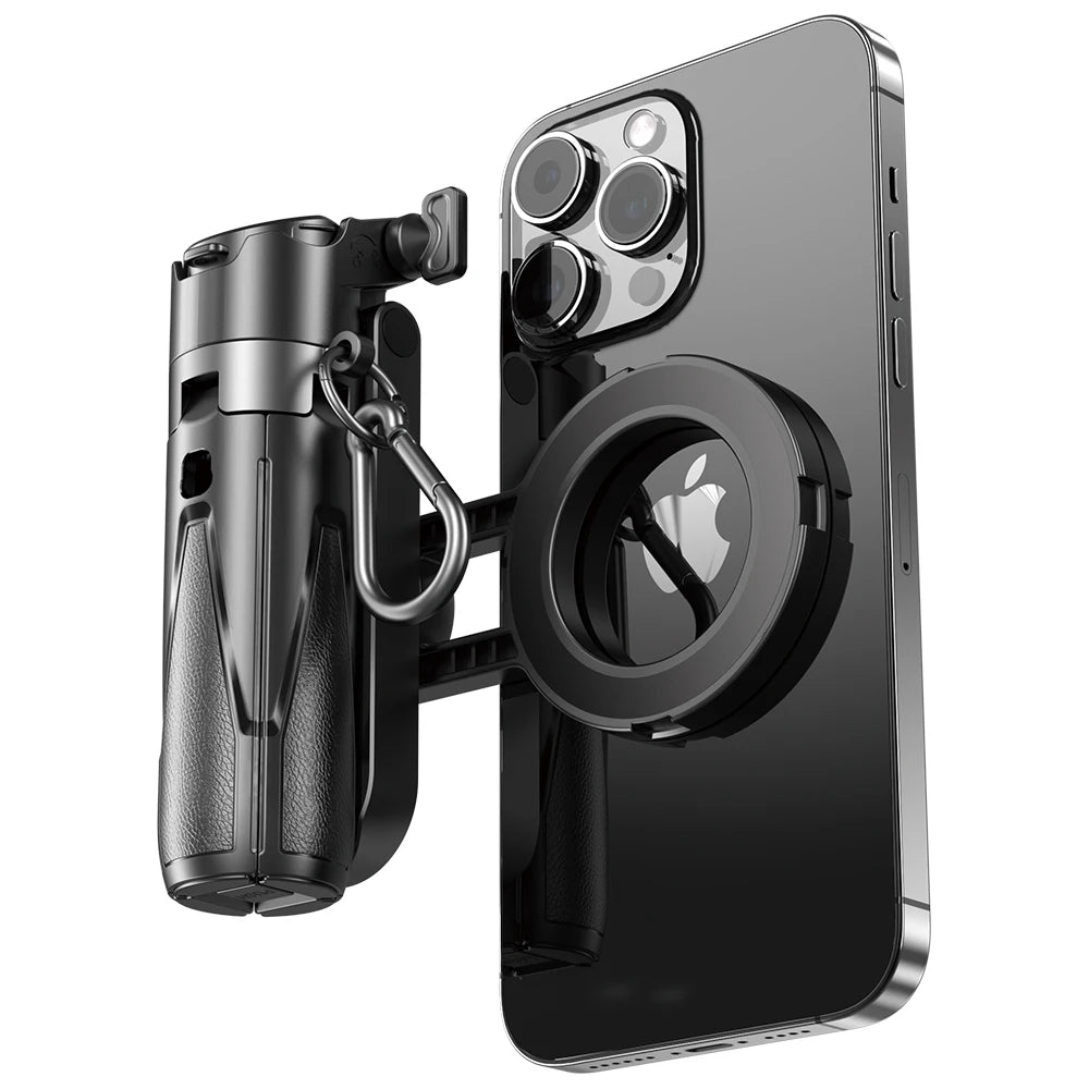 Trépied de téléphone magnétique sans fil, poignée de téléphone, perche à Selfie, trépied de bureau pour iPhone 16 15 14 13 12 Pro Max pour support de téléphone Samsung