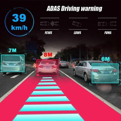 Caméra de tableau de bord DVR de voiture, Full HD 1080P, caméra de tableau de bord pour lecteur DVD Android, ADAS Sat, unité de navigation WS, audio automatique, alarme vocale, vidéo statique