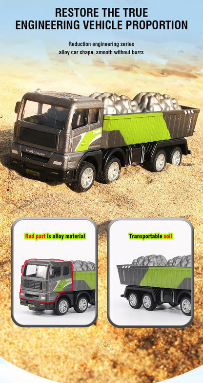 1/50 modèle voiture Bulldozer camion pelle grue chariot élévateur Construction ingénierie véhicule jouets pour garçons enfants jouets éducatifs