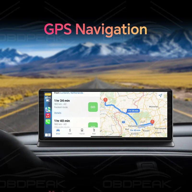 Caméra de tableau de bord sans fil pour voiture, K2 Pro, DVR 4K, Carplay, Android Auto, écran AI, enregistreur vidéo Len pour touristes, navigation GPS, tableau Prada, 11.3 pouces