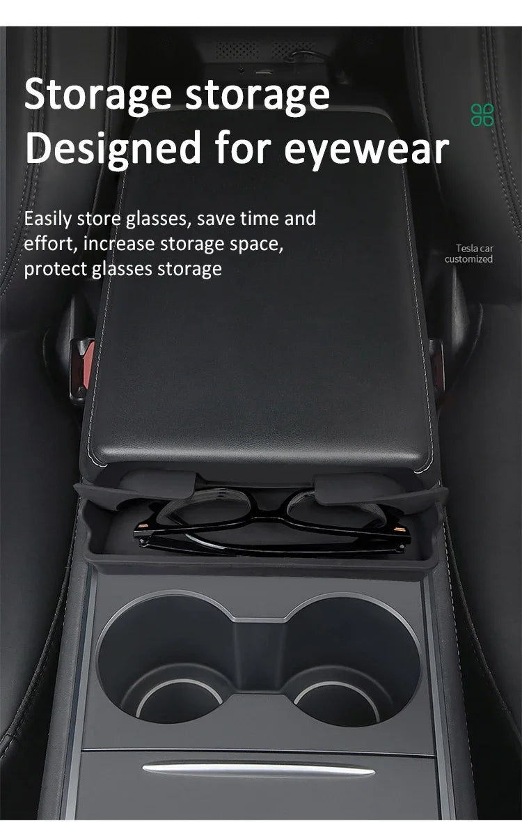 Boîte de rangement d'accoudoir Central pour Tesla modèle Y/3/3, étui de rangement pour lunettes de voiture Highland, accessoire multifonctionnel pour téléphone, nouveauté 2024