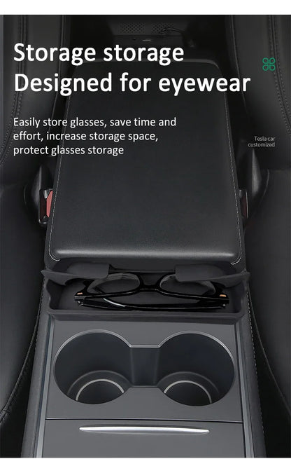 Boîte de rangement d'accoudoir Central pour Tesla modèle Y/3/3, étui de rangement pour lunettes de voiture Highland, accessoire multifonctionnel pour téléphone, nouveauté 2024
